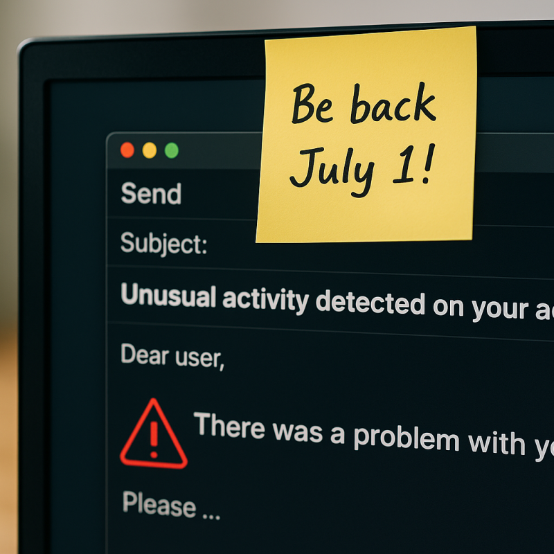 Out of Office Messages - Security